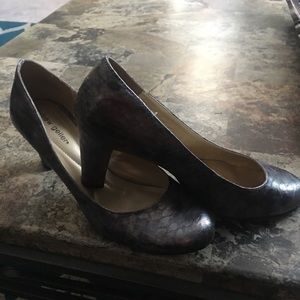 Heels, dressy, gray, worn twice